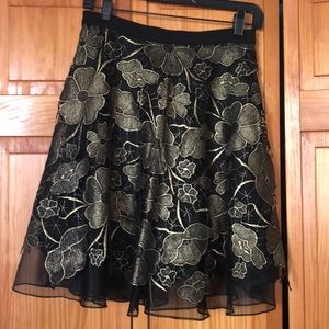 Gold and black lace skirt